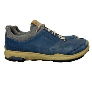 Ecco Biom Hybrid 3 Gore Tex Denim Blue Leather Lace Up Sneaker Golf Shoes Size 6
